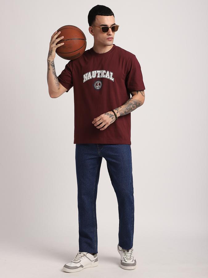 Men Cotton Relaxed Fit Crew Neck Graphic T-shirt