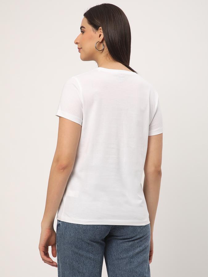 Women Cotton Regular Fit Crew Neck Slogan T-shirt