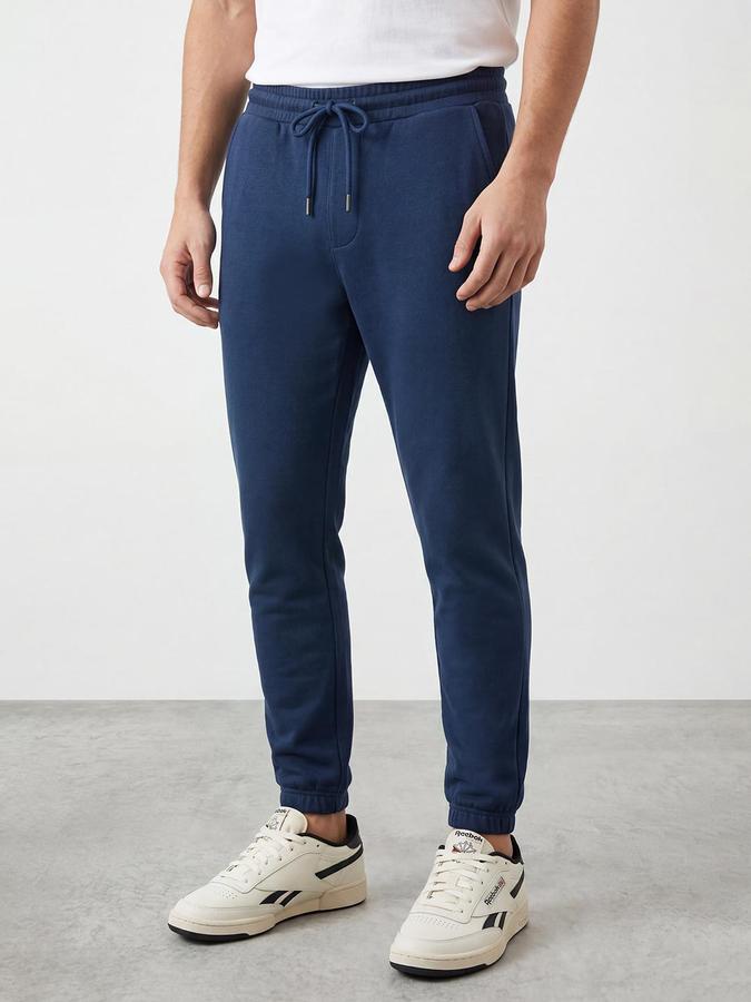 R&B Men Blue Regular Fit Solid Track Pants 