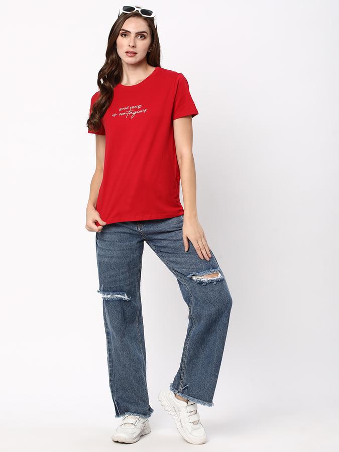 Women Graphic Print Round Neck T-Shirt image number 1