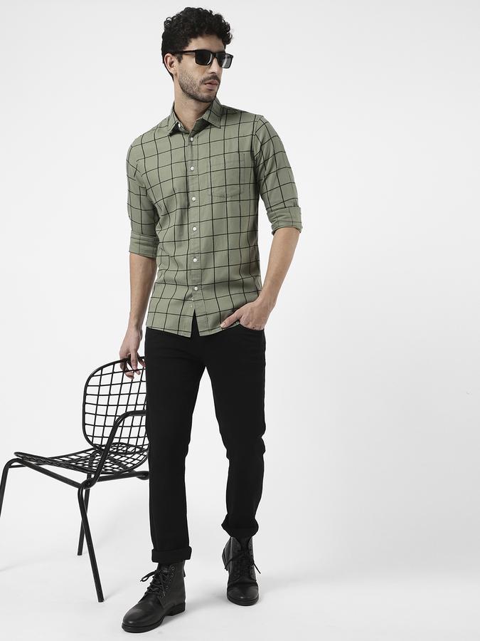 R&B Men Olive Casual Shirts image number 1