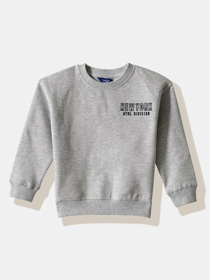 Boys Cotton Embroidered Sweatshirt And Drawstring Joggers Set