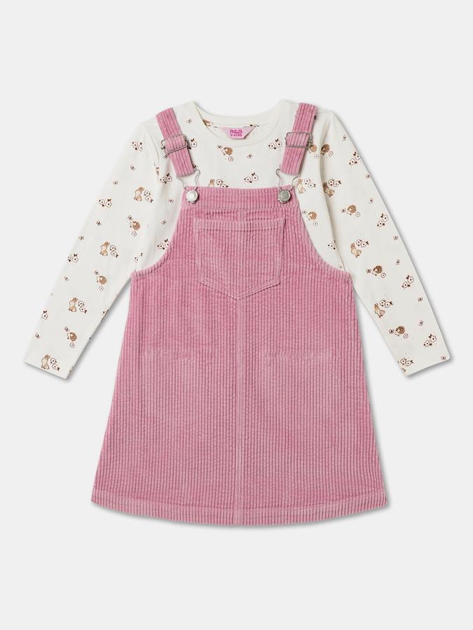 Dungaree For Girls Printed Pure Cotton 