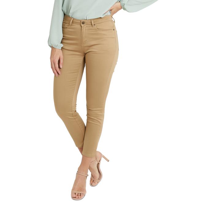 R&B Calf Length Khaki Jeans image number 0