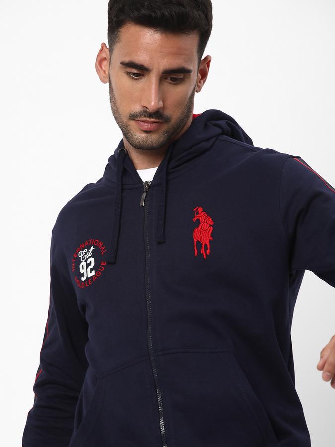 Men Cotton Regular Fit Hooded Jacket