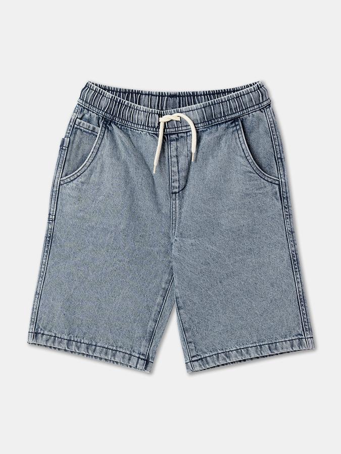 Boys Denim Relaxed Fit Pull On Clean Hem Shorts