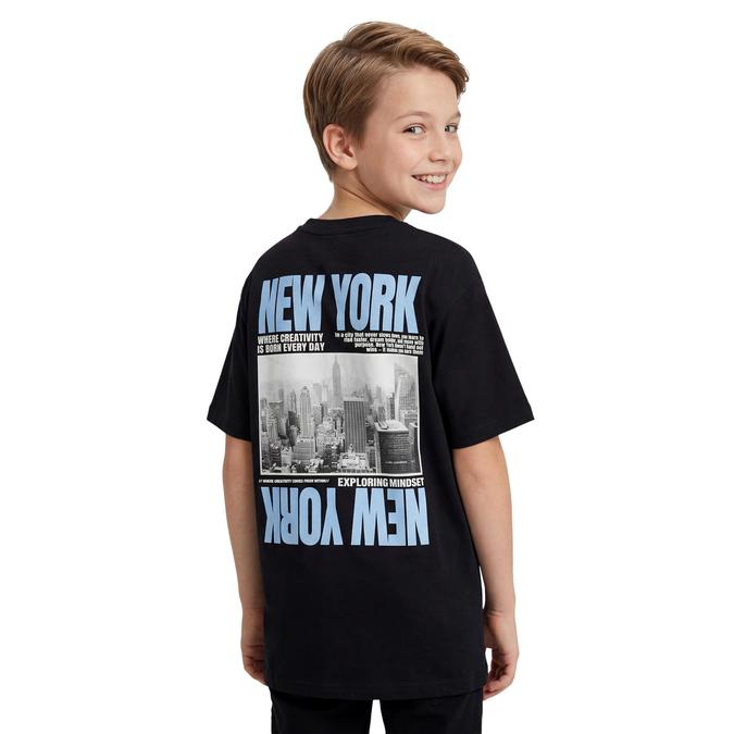 R&B Boy Black Cotton Printed Round Neck T-Shirt