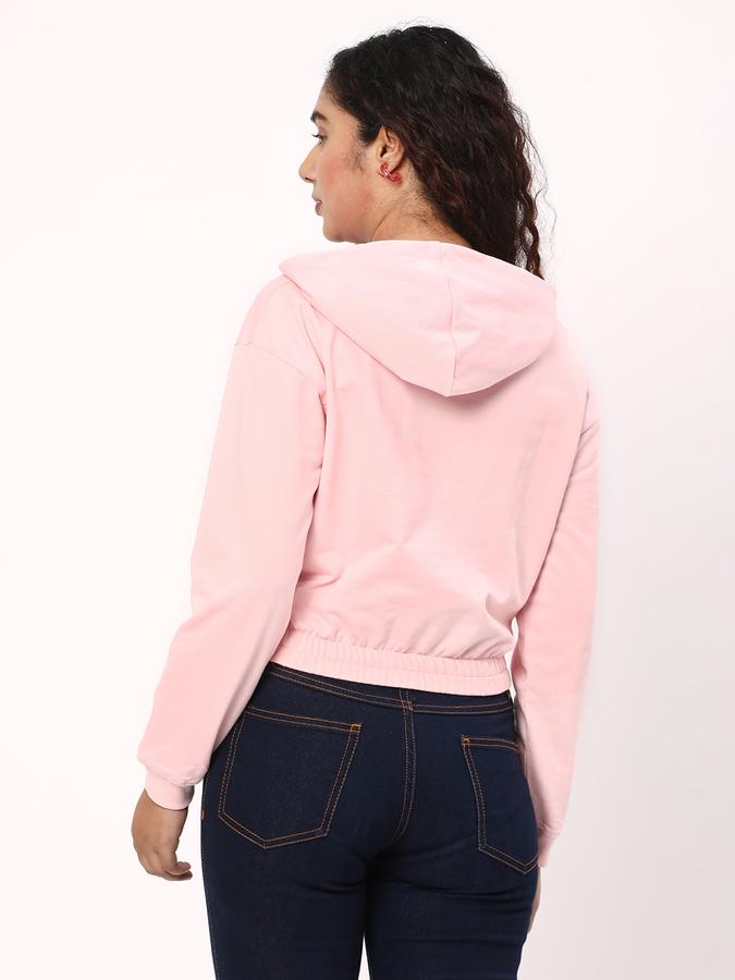 Women Cotton Regular Fit Hooded Graphic Sweatshirt