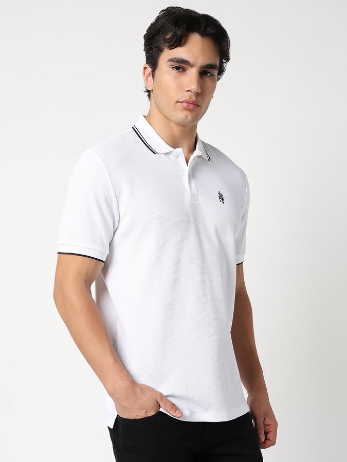 Self Design Men Peter Pan Collar T-Shirt image number 1
