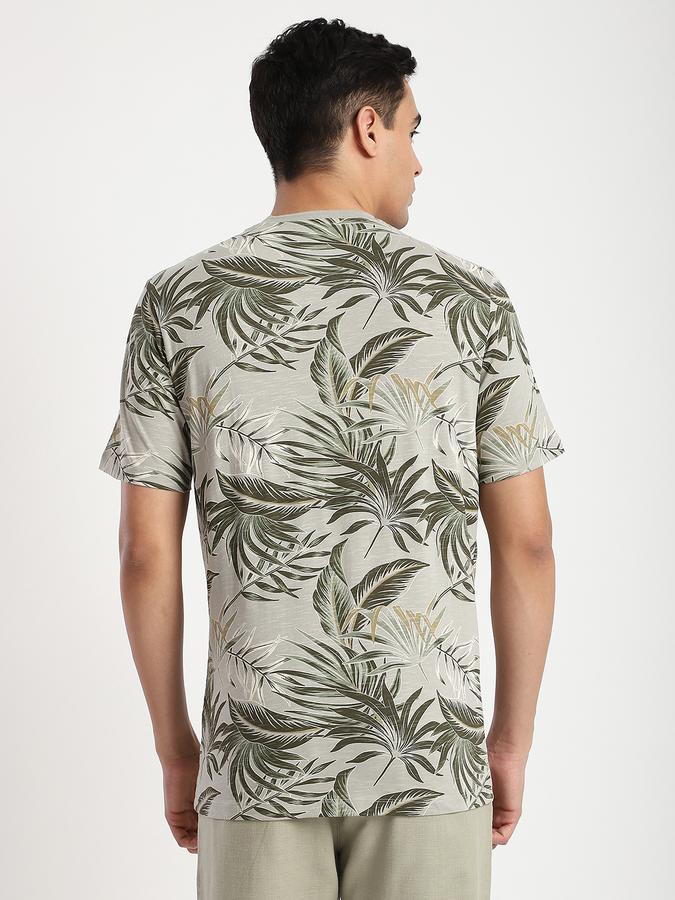 Men Cotton Regular Fit Crew Neck Printed T-shirt
