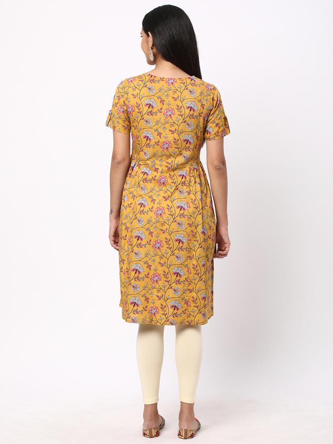 Women Floral Print Flared Kurta image number 2