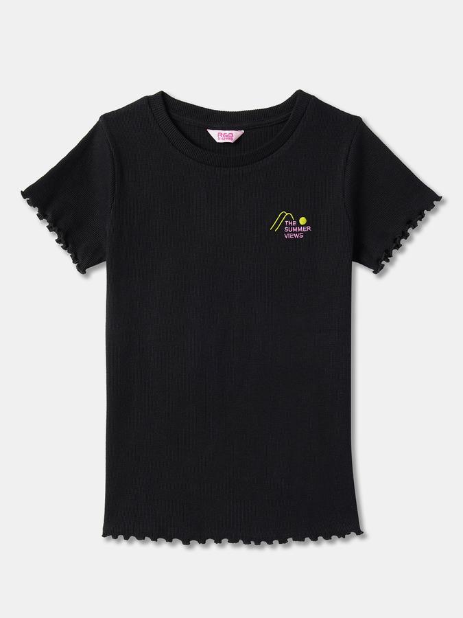 Girls Typographic Print Round-Neck Top image number 0