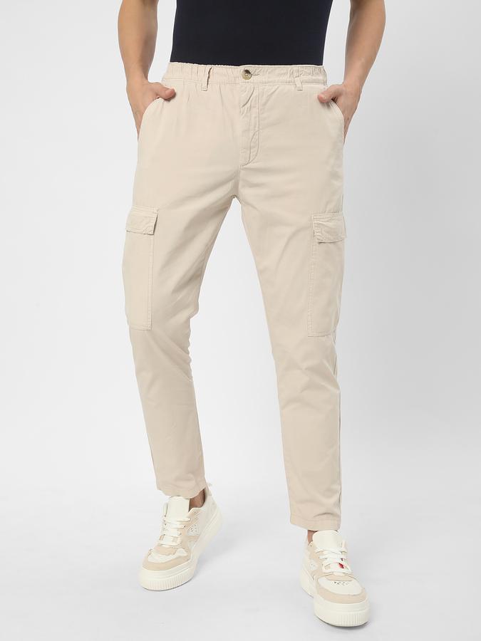 Men Straight Fit Flat-Front Trousers image number 0