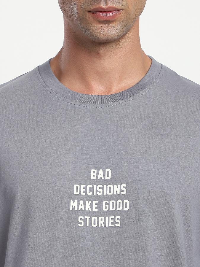 Men Cotton Relaxed Fit Crew Neck Graphic T-shirt
