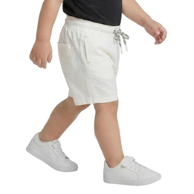 R&B Off White Regular Fit Solid Mid Rise Boys Shorts
