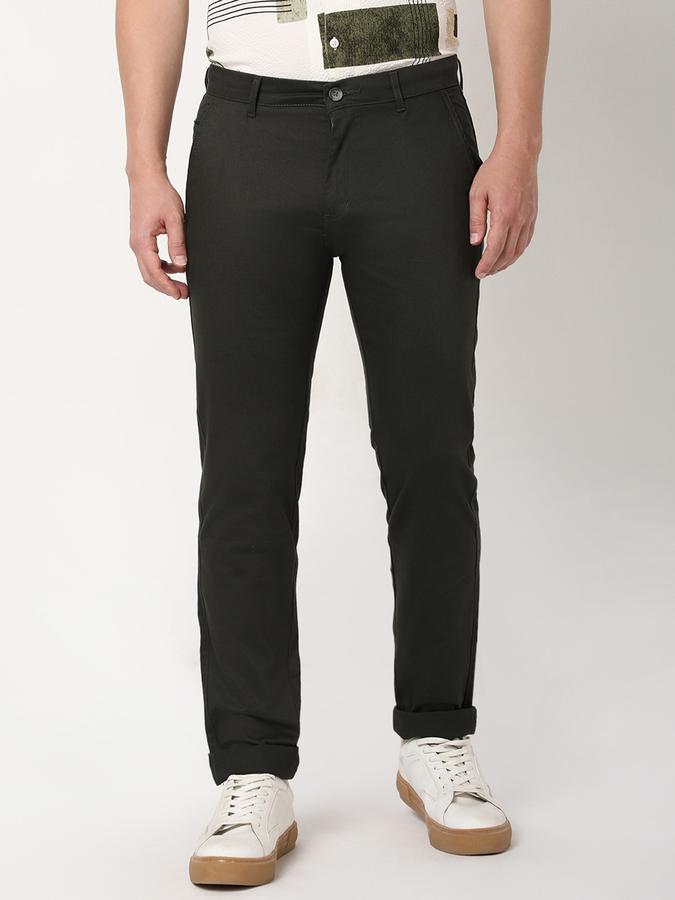 Men Slim Fit Flat-Front Trousers image number 0