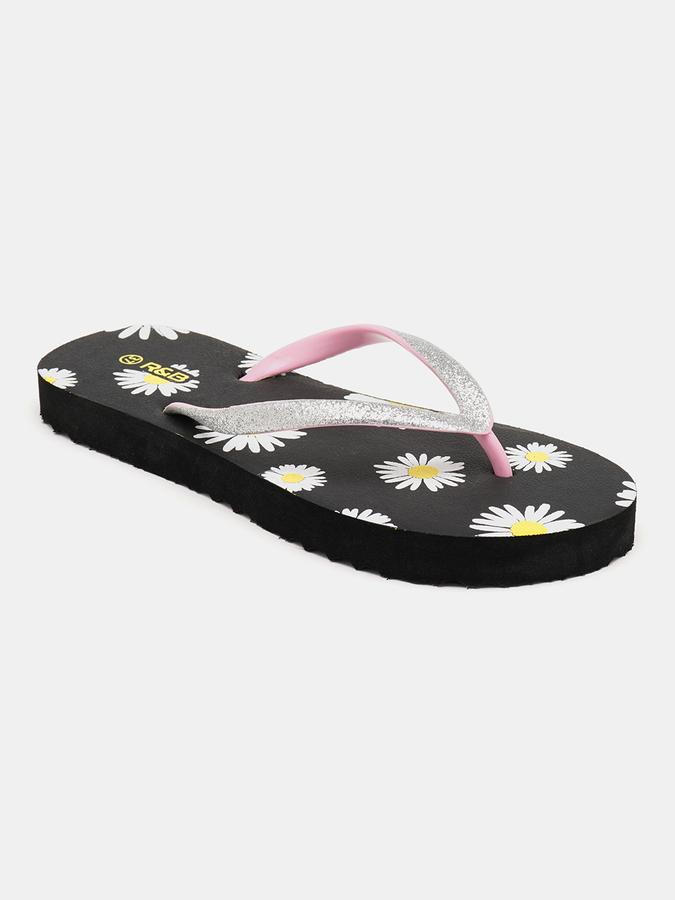 Women Floral Print Thong Flip-Flops image number 2
