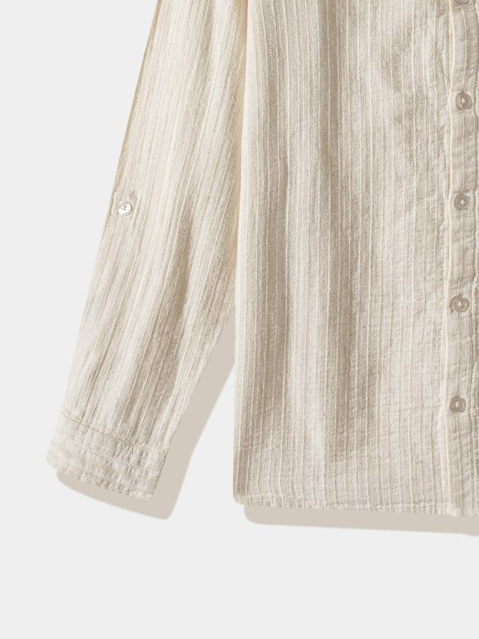 Boys Cotton Regular Fit Long Sleeve Mandarin Shirt