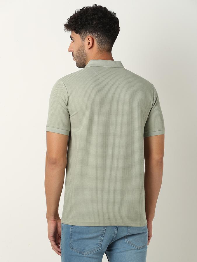 Men Checked Regular Fit Polo T-Shirt image number 3