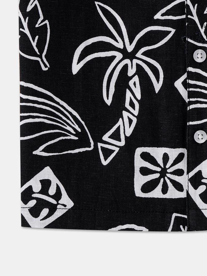 Boys Regular Fit Short Sleeve Camp Collar Shirt