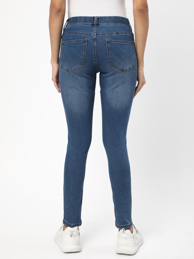 Women Mid-Wash Skinny Fit Jeggings image number 2
