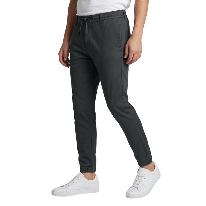 R&B Moss Green Solid Men Regular Fit Trousers