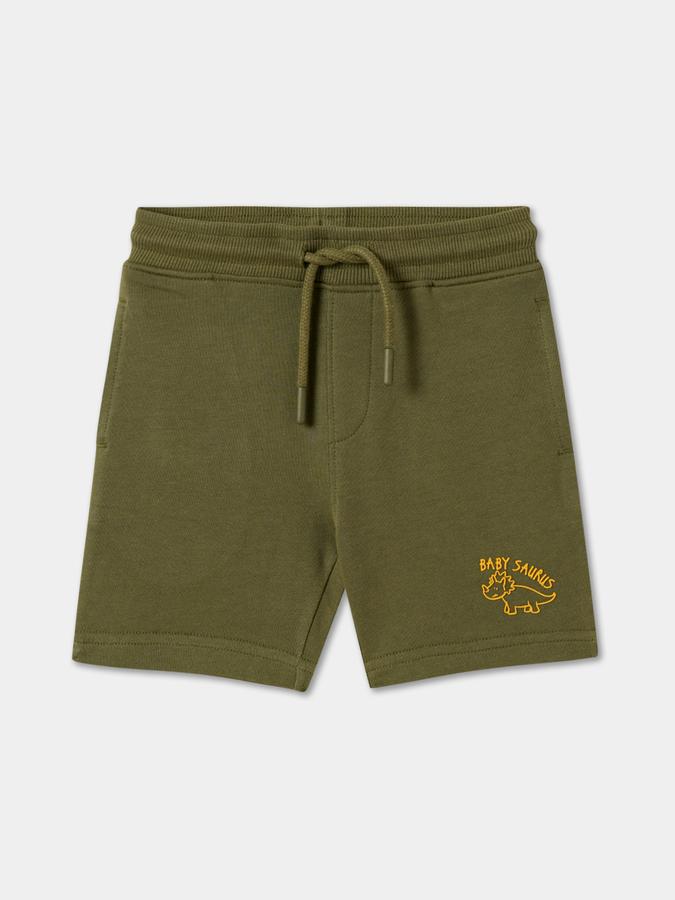 Boys Cotton Relaxed Fit Drawstring Waist Clean Hem Shorts