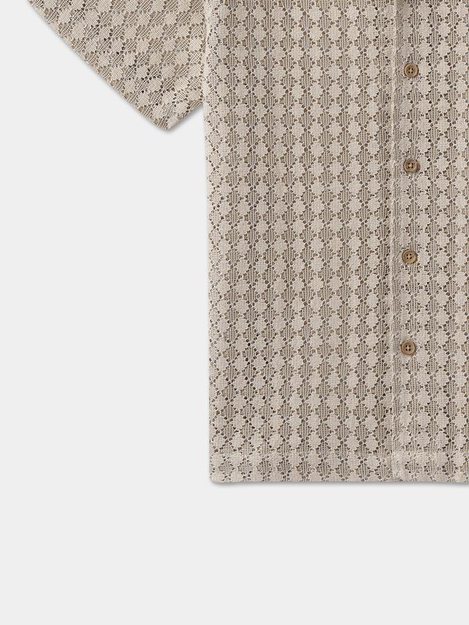 Boys Relaxed Fit Short Sleeve Camp Collar Shirt