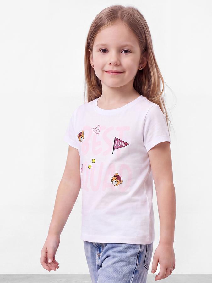 R&B Girls Ivory Typography Printed  Short Sleeves Pure Cotton T-shirt