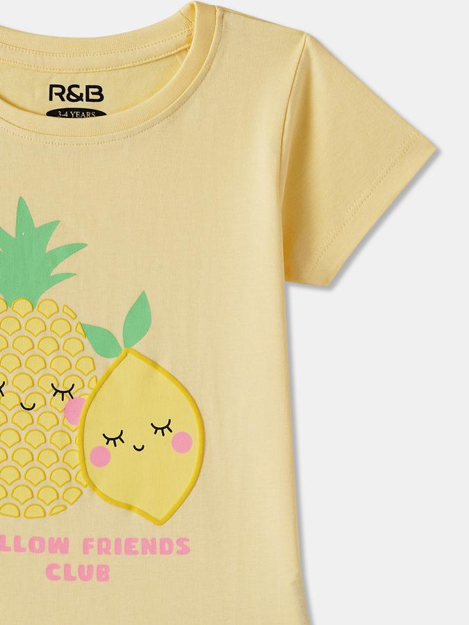 R&B Girls Graphic Print Pure Cotton Regular T Shirt image number 2