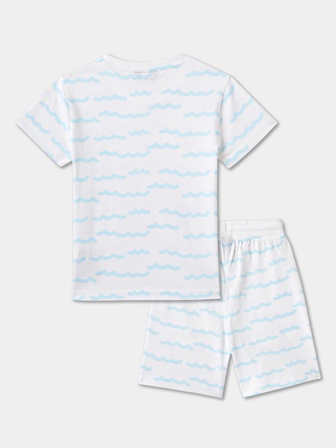 Boys Cotton Graphic Regular Fit Elastic Waist Pyjama Set