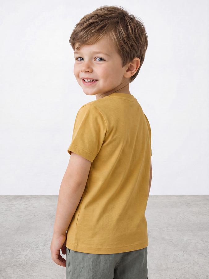 R&B Boys Mustard Graphic Print Short Sleeves Tshirt