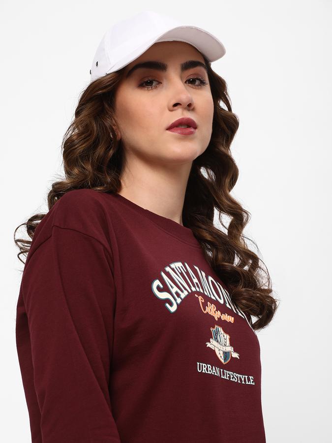 R&B Women Burgundy Sweatshirts