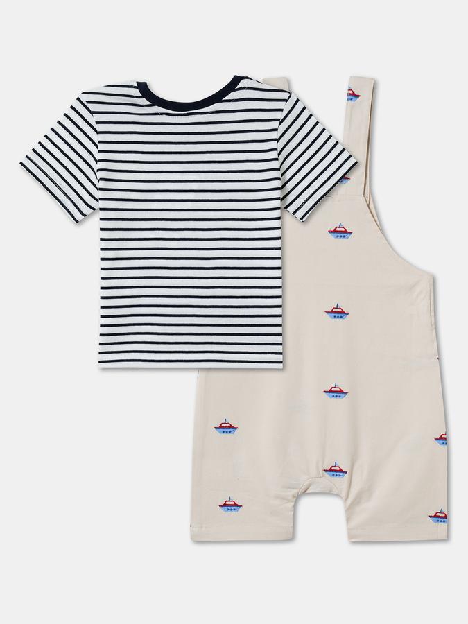 Boys Animal Print Cotton Short Dungaree Dungaree