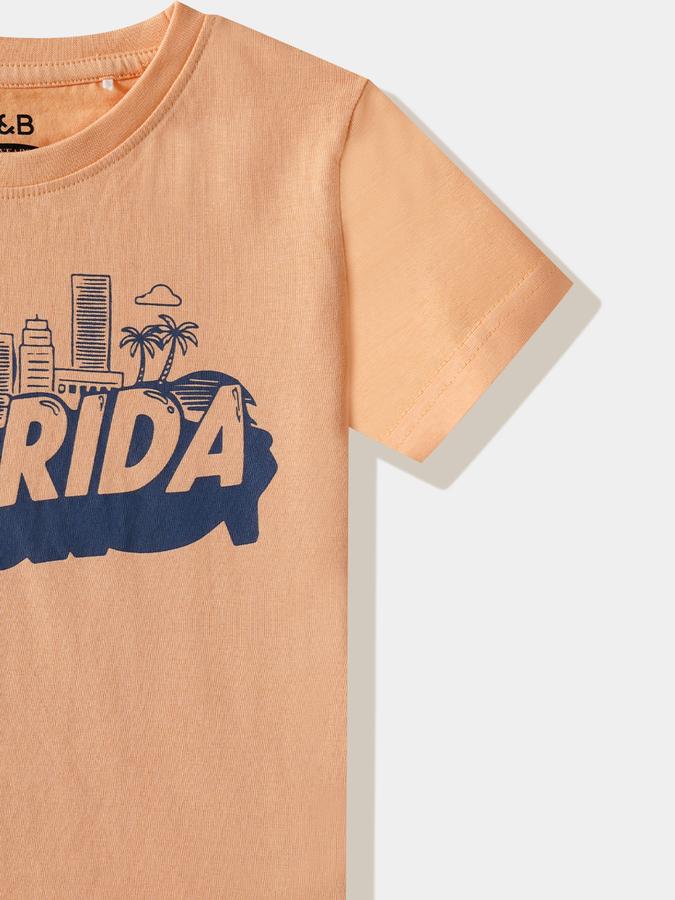 Boys Cotton Regular Fit Crew Neck Graphic T-shirt