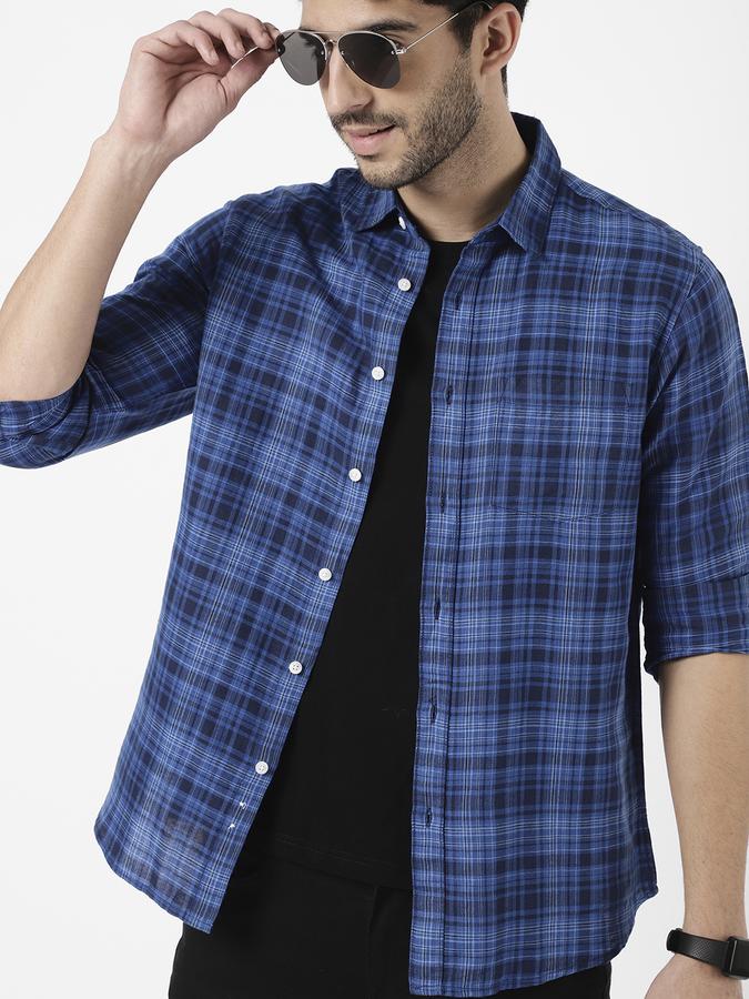 R&B Blue Men Casual Shirts image number 0