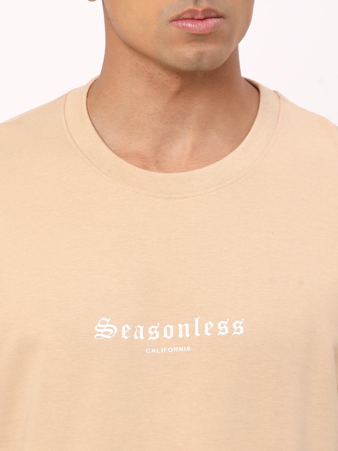 Men Cotton Regular Fit Crew Neck Typographic T-shirt