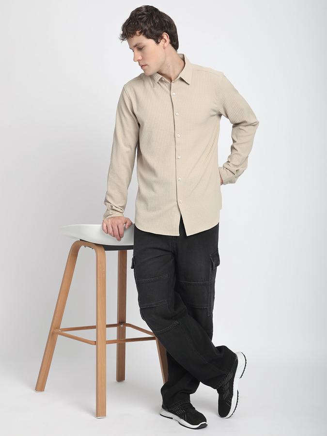 Men Cotton Baggy Fit Mid Rise Clean Look Jeans