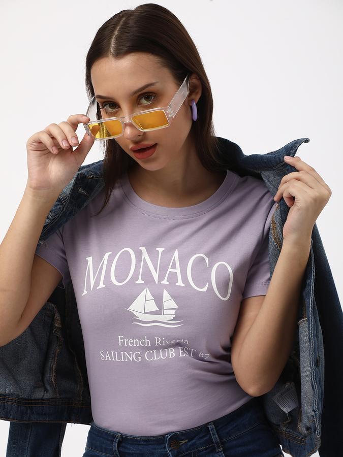 Women Cotton Regular Fit Crew Neck Graphic T-shirt