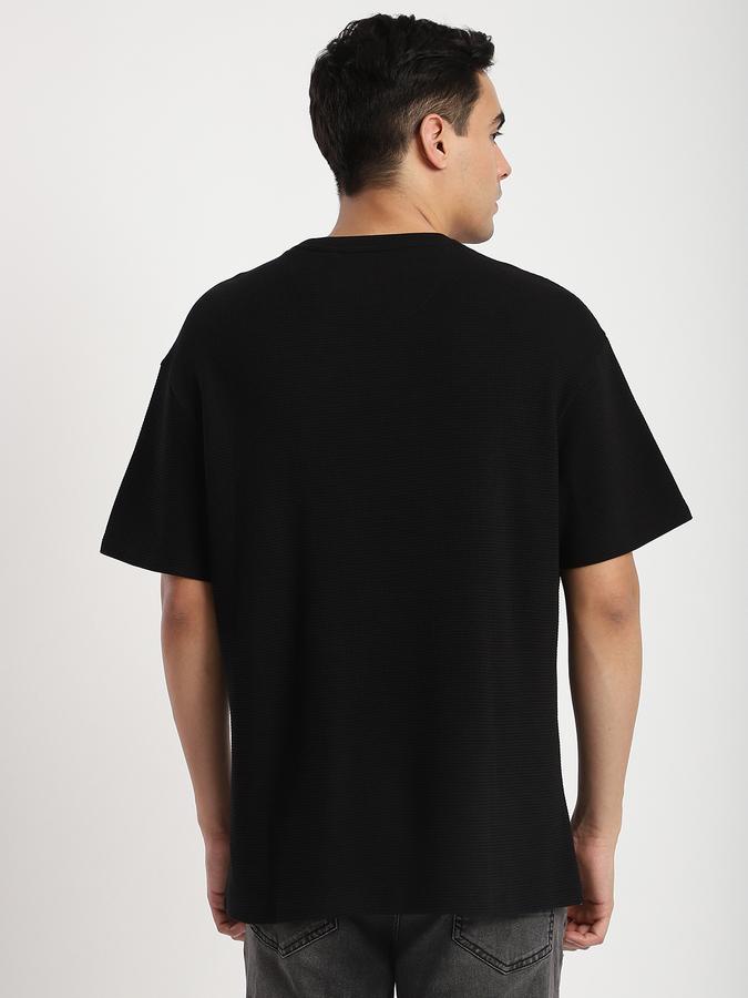 Men Cotton Loose Fit Crew Neck Typographic T-shirt