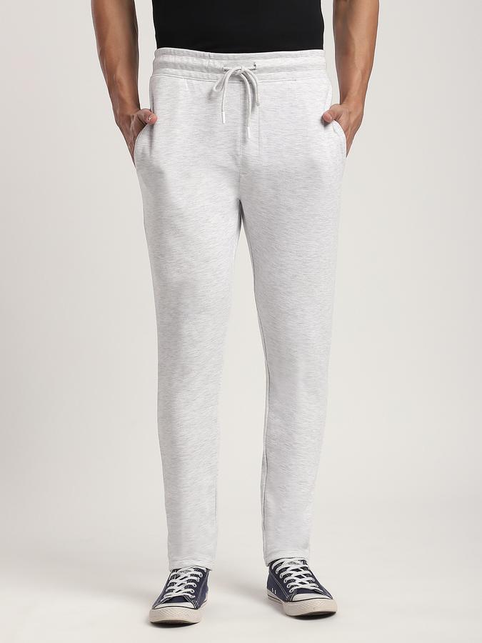 Men Cotton Blend Regular Fit Drawstring Cuffed Solid Trousers