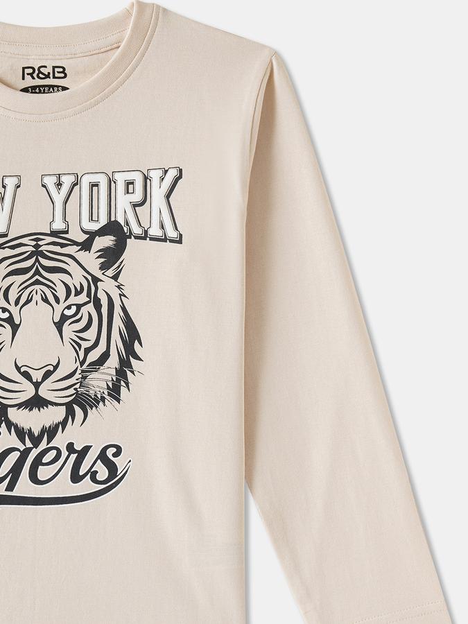 Boys Cotton Regular Fit Crew Neck Graphic T-shirt