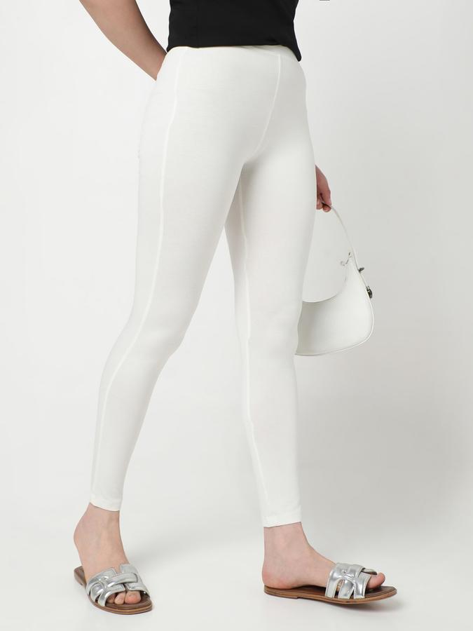 Women Cotton Skinny Fit High Rise Solid Tights
