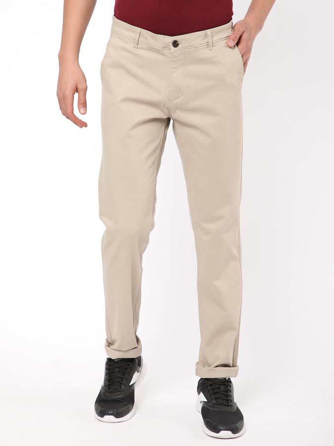 R&B Men Beige Trousers