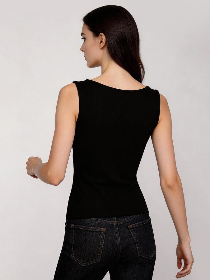 R&B Black Solid Women Regular fit Top 