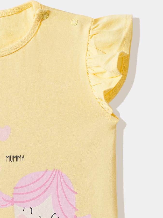 Girls Cotton Regular Fit Crew Neck Graphic T-shirt