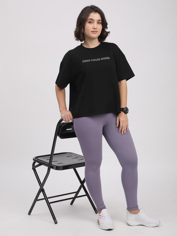 Women Viscose Blend Relaxed Fit Crew Neck Graphic Top