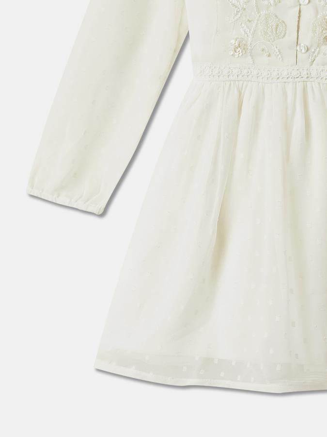 Printed A-Line Dress with Drawstrings image number 3