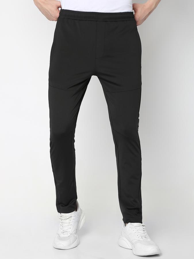 Men Typographic Print Straight Track Pants image number 1