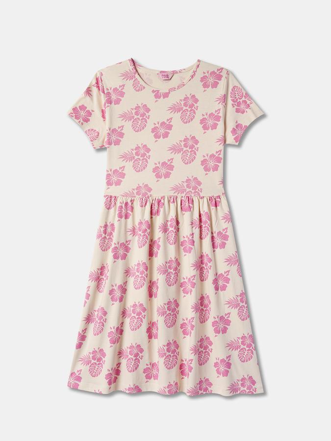 Girls Floral Printed A-Line Dress image number 0